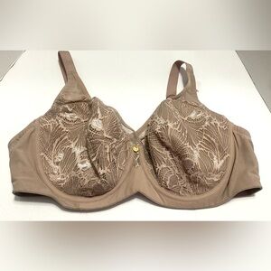 Understance Bra Full Coverage Cotton Cup Bra Lace Mesh Underwire Dusty Mauve 44D